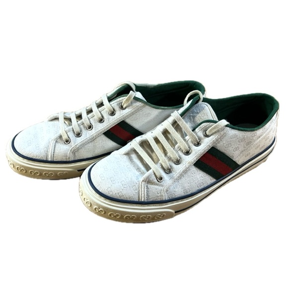 Gucci Men White Tennis Shoes 1977 Size10Price $180